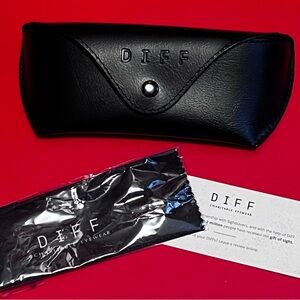 Diff Eyewear Black Sunglasses Case with Branded Microfiber Cloth